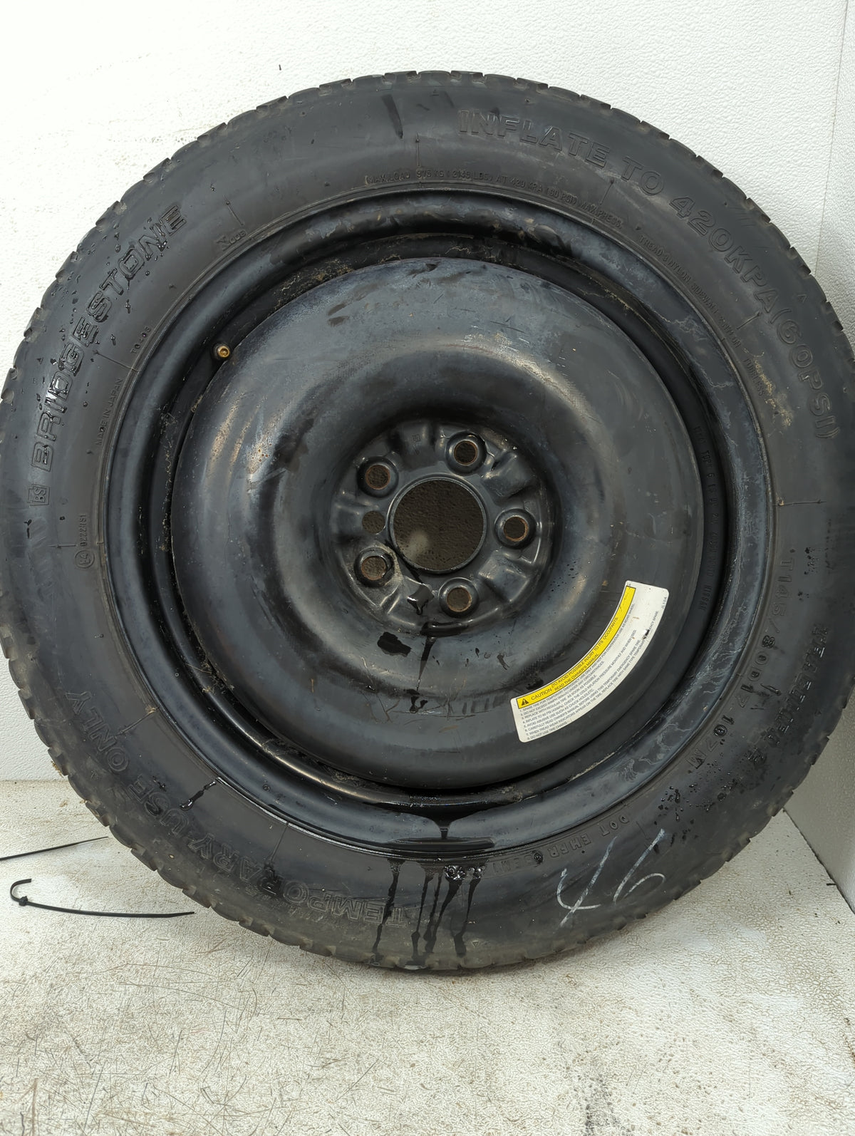 2008-2009 Infiniti G37 Spare Donut Tire Wheel Rim Oem - Oemusedautoparts1.com