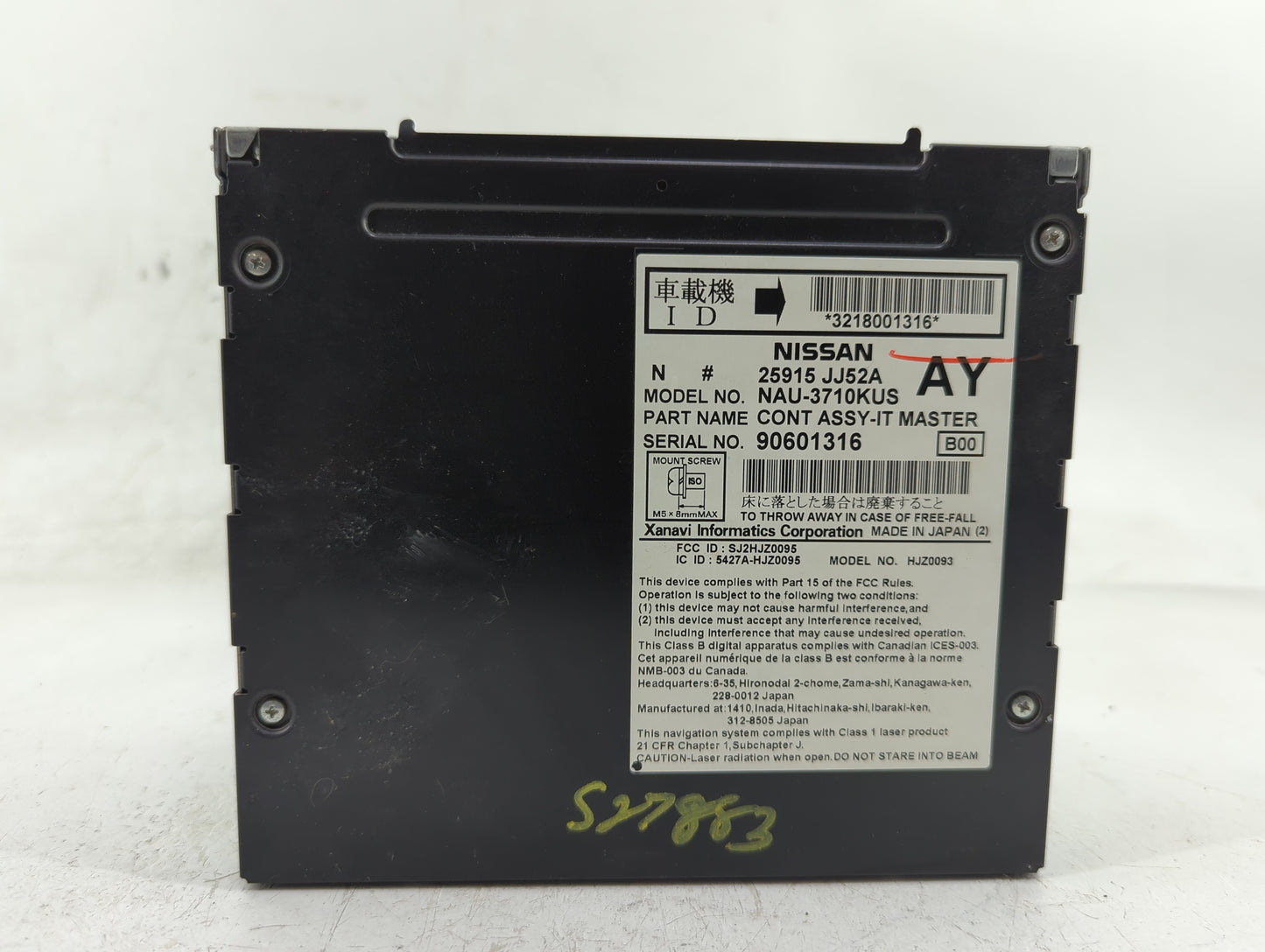2009 Infiniti G37 Radio AM FM Cd Player Receiver Replacement P/N:25915 JJ52A Fits OEM Used Auto Parts - Oemusedautoparts1.co