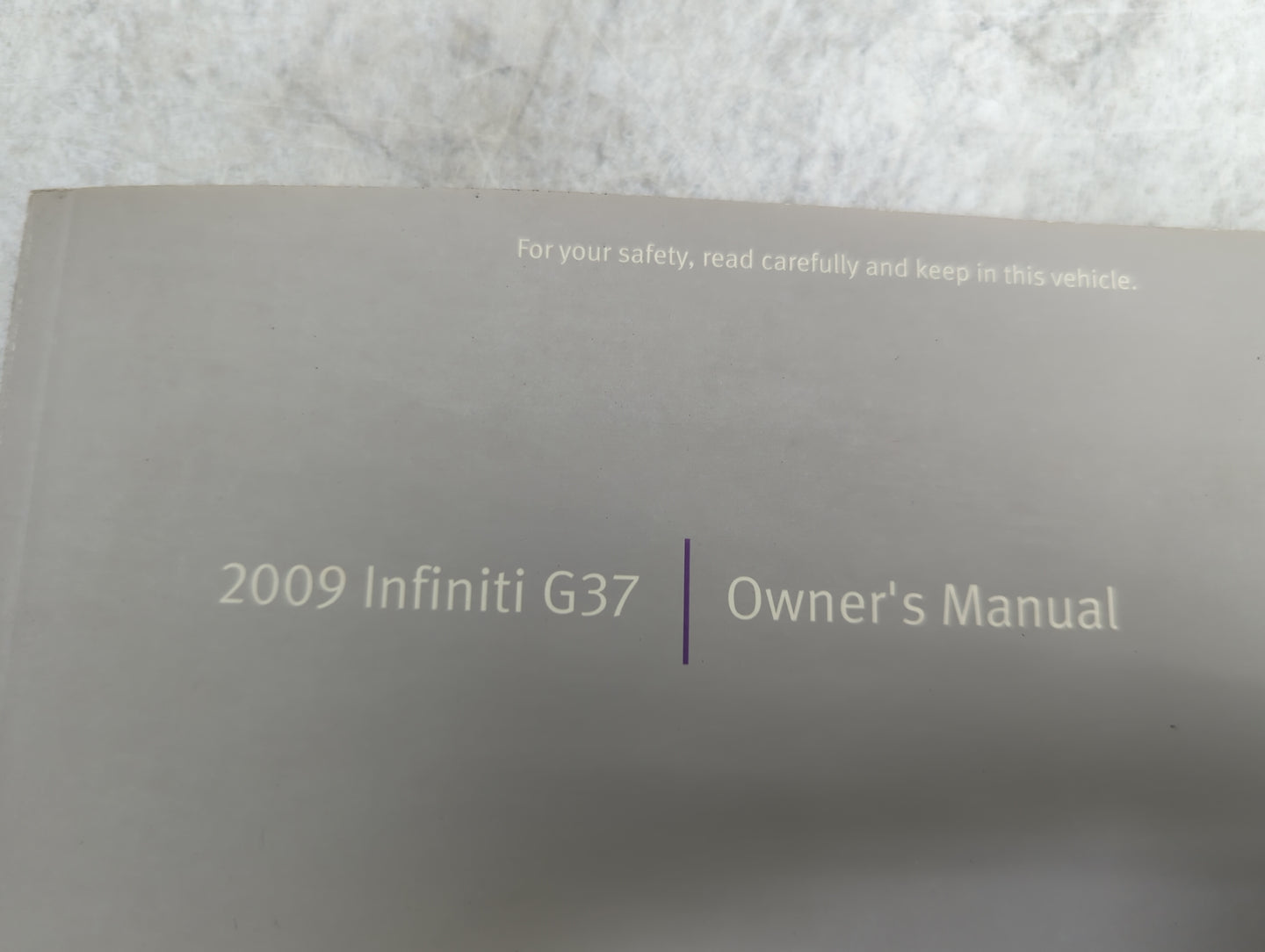 2009 Infiniti G37 Owners Manual Book Guide P/N:OM9E-0V36U0 OEM Used Auto Parts - Oemusedautoparts1.com