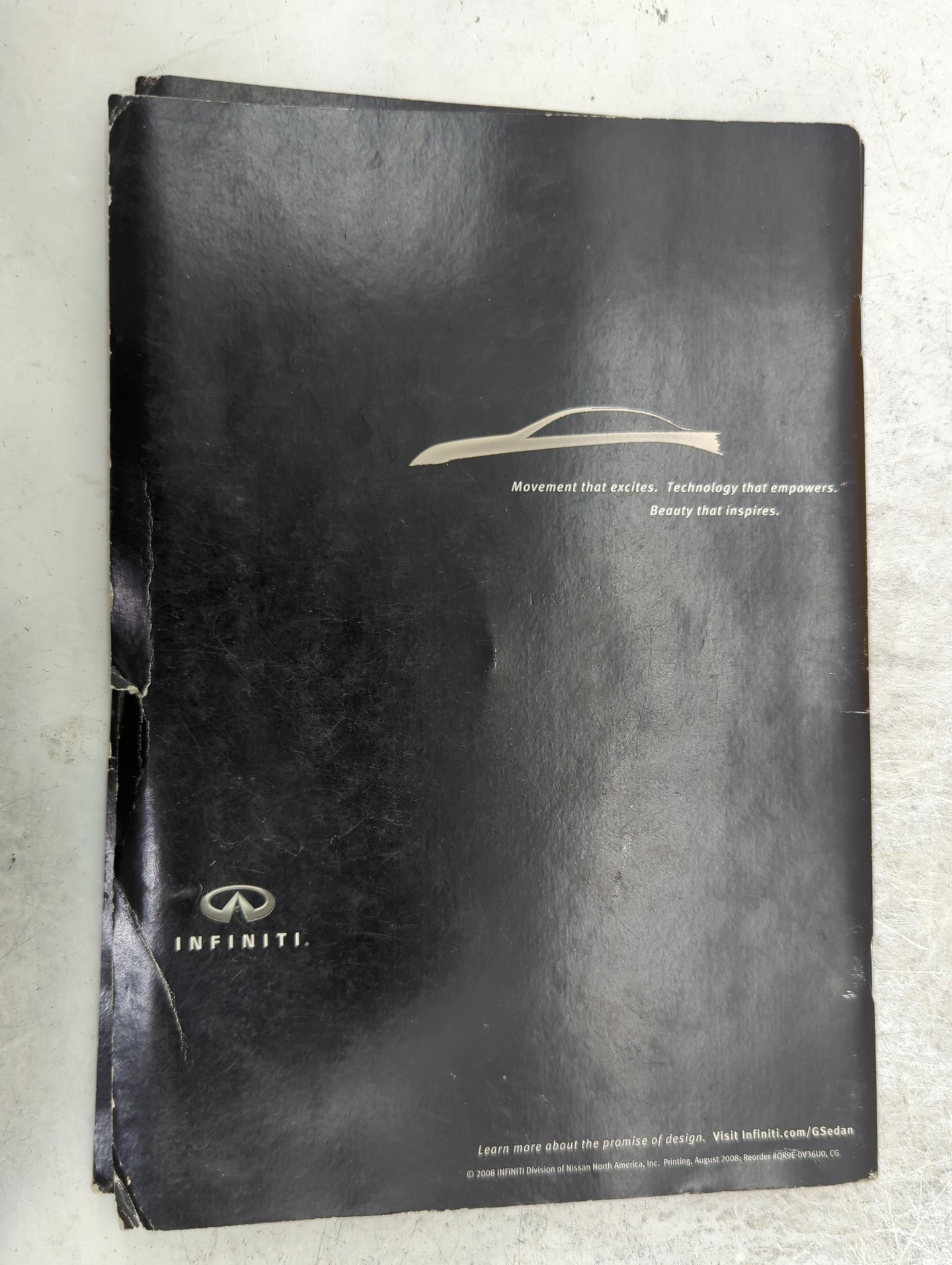 2009 Infiniti G37 Owners Manual Book Guide P/N:QR9E-0V36U0 WB9E-0INFU0 OEM Used Auto Parts - Oemusedautoparts1.com