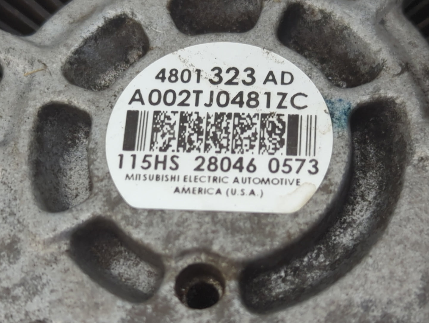 2009 Jeep Compass Alternator Replacement Generator Charging Assembly Engine OEM P/N:4801323AD Fits OEM Used Auto Parts - Oem