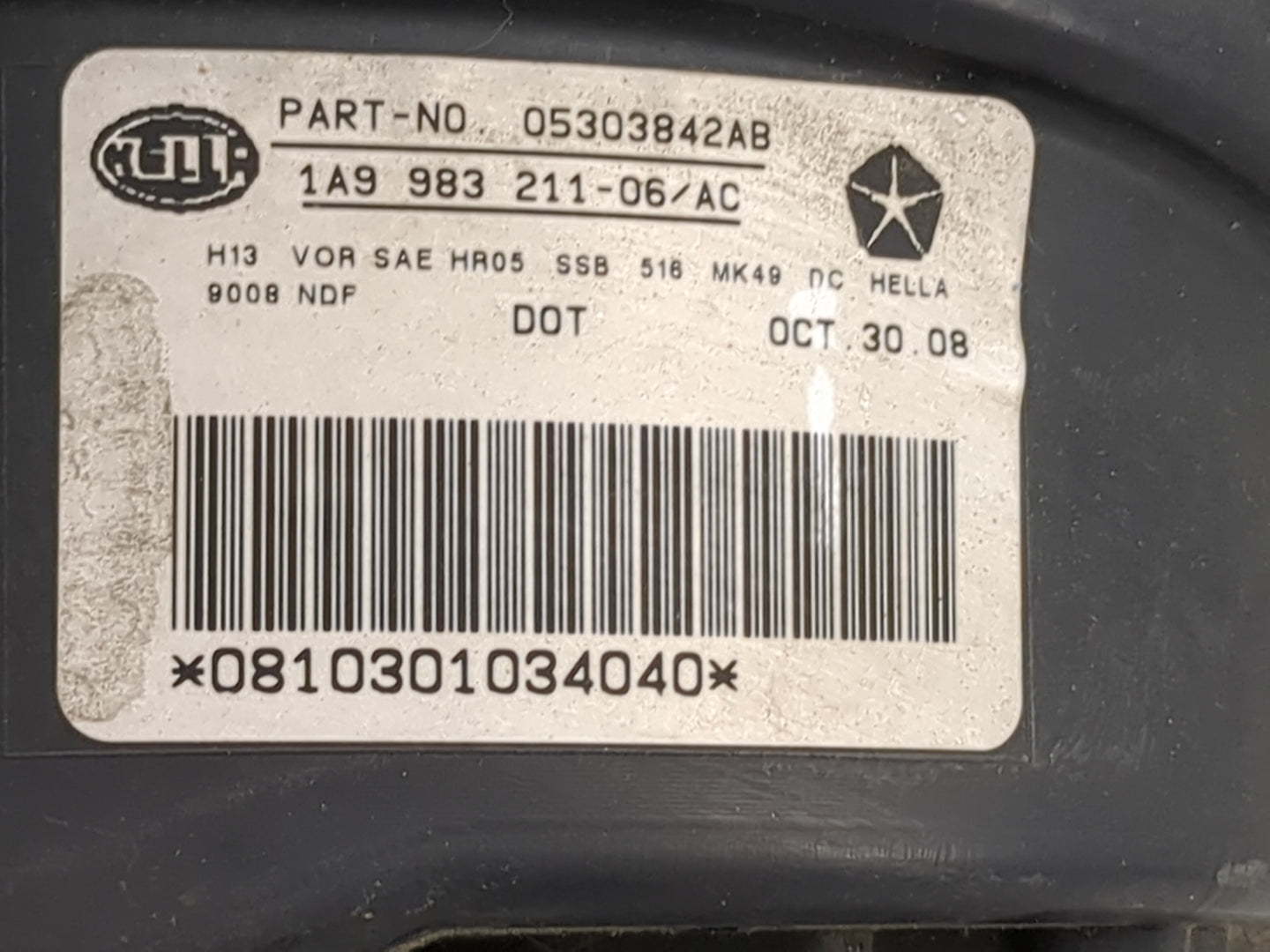 2007-2010 Jeep Compass Passenger Right Oem Head Light Headlight Lamp 1398955 - Oemusedautoparts1.com
