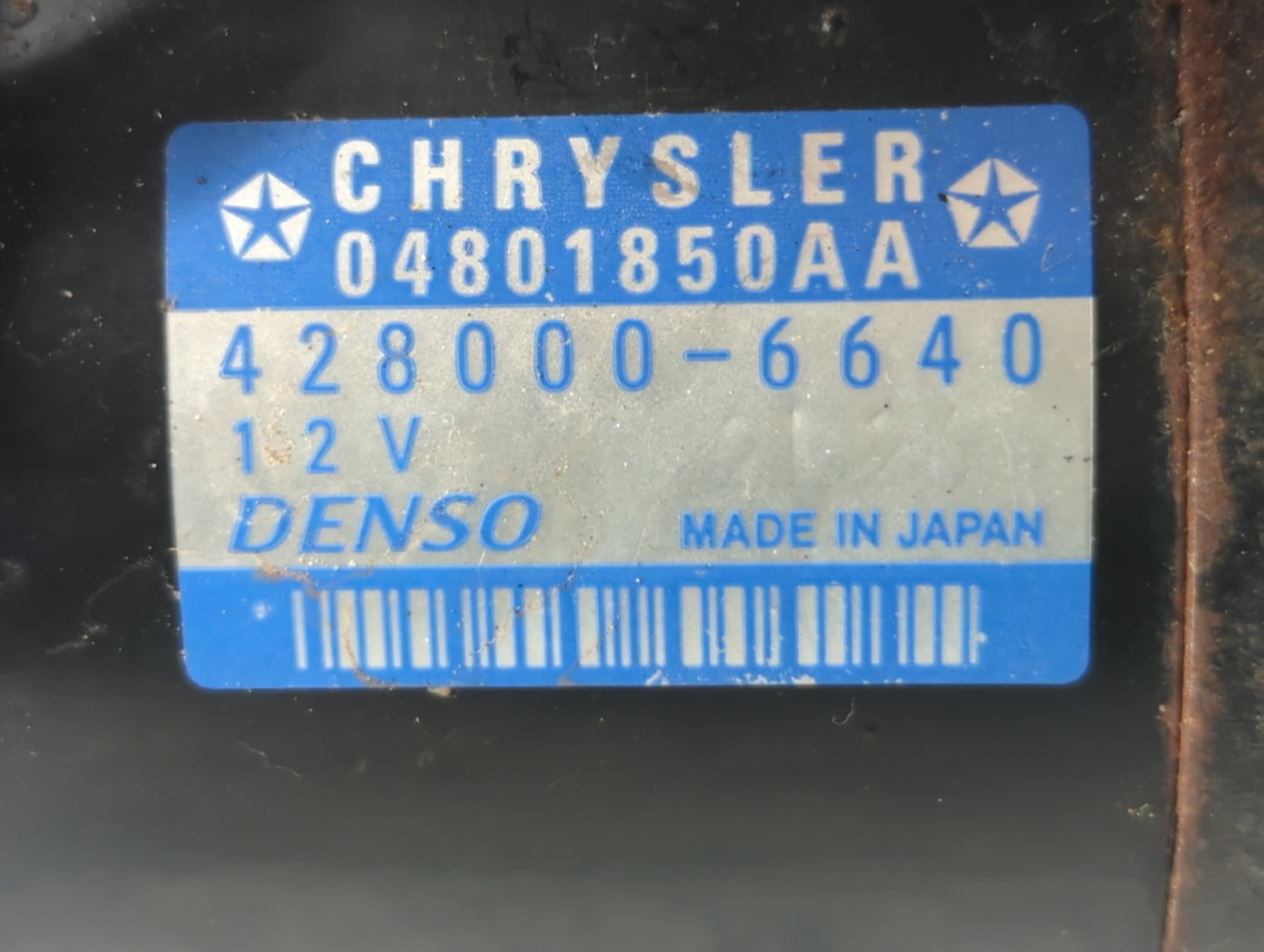 2009-2011 Jeep Wrangler Car Starter Motor Solenoid OEM P/N:428000-6640 04801850AA Fits Fits 2009 2010 2011 OEM Used Auto Par
