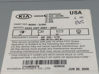 2009-2011 Kia Borrego Radio AM FM Cd Player Receiver Replacement P/N:96560-2J200 Fits Fits 2009 2010 2011 OEM Used Auto Part