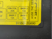 2009-2010 Kia Optima Fusebox Fuse Box Panel Relay Module P/N:91950-2G690 Fits Fits 2009 2010 OEM Used Auto Parts - Oemusedau