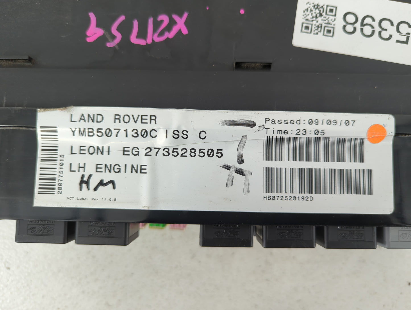 2007-2009 Land Rover Range Rover Fusebox Fuse Box Panel Relay Module P/N:YMB507310C YMB507130C Fits Fits 2007 2008 2009 OEM 