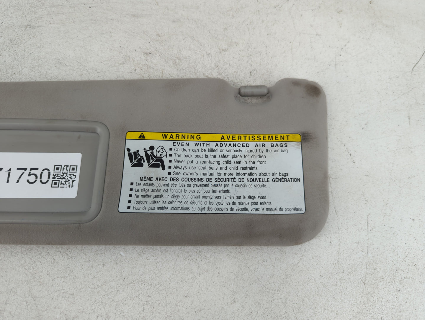 2007-2009 Lexus Es350 Sun Visor Shade Replacement Driver Left Mirror Fits Fits 2007 2008 2009 OEM Used Auto Parts - Oemuseda