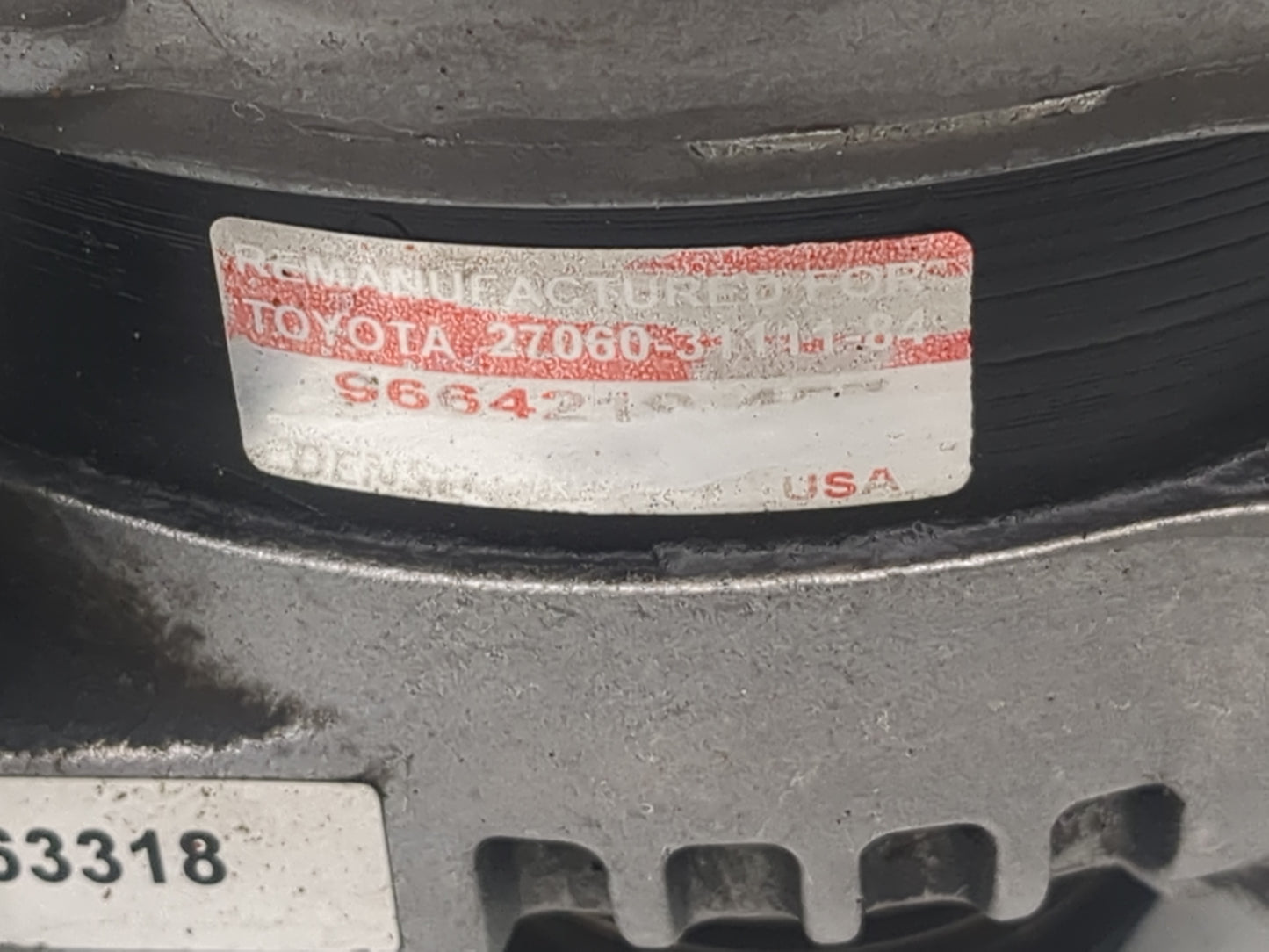 2007-2018 Lexus Es350 Alternator Replacement Generator Charging Assembly Engine OEM P/N:27060-31111-84 Fits OEM Used Auto Pa