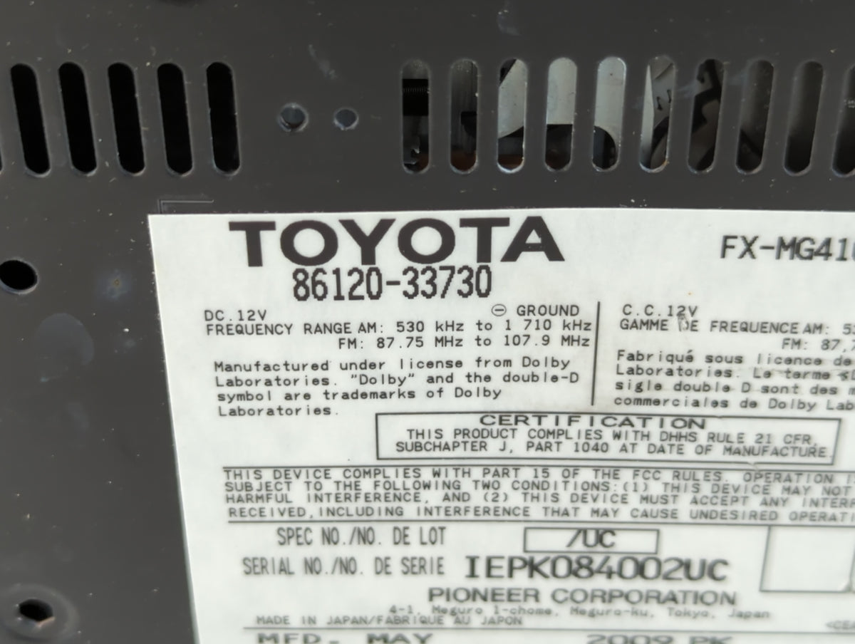 2007-2009 Lexus Es350 Am Fm Cd Player Radio Receiver 765278 - Oemusedautoparts1.com