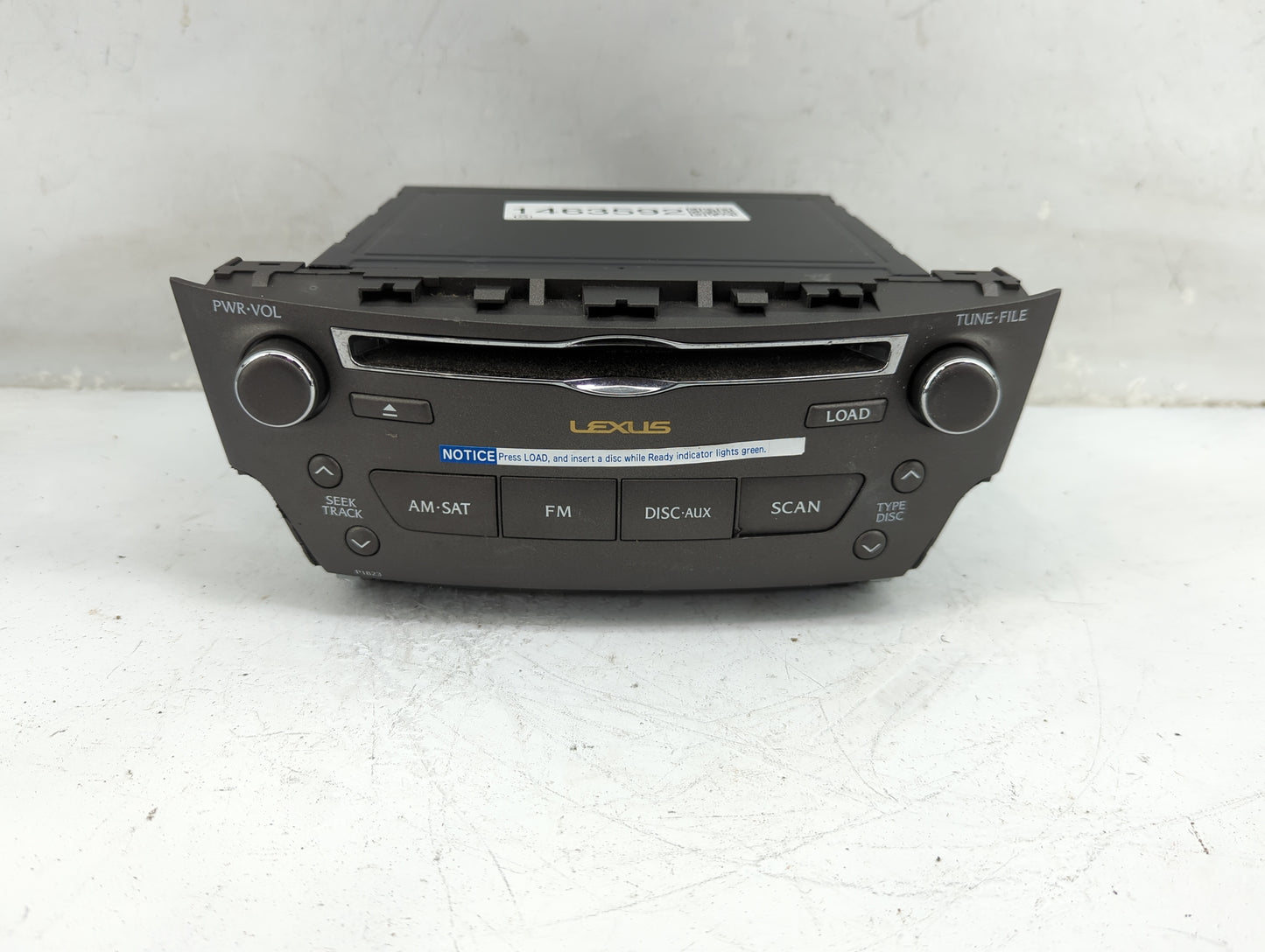 2009 Lexus Is250 Radio AM FM Cd Player Receiver Replacement P/N:86120-53580 Fits OEM Used Auto Parts - Oemusedautoparts1.com