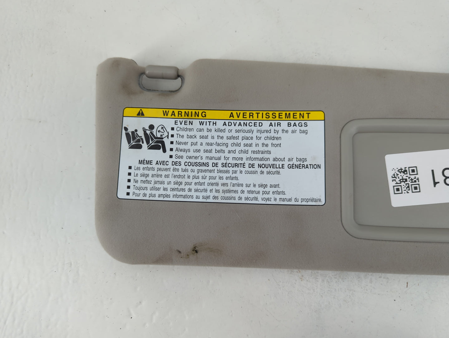 2007-2009 Lexus Is250 Sun Visor Shade Replacement Passenger Right Mirror Fits Fits 2007 2008 2009 OEM Used Auto Parts - Oemu