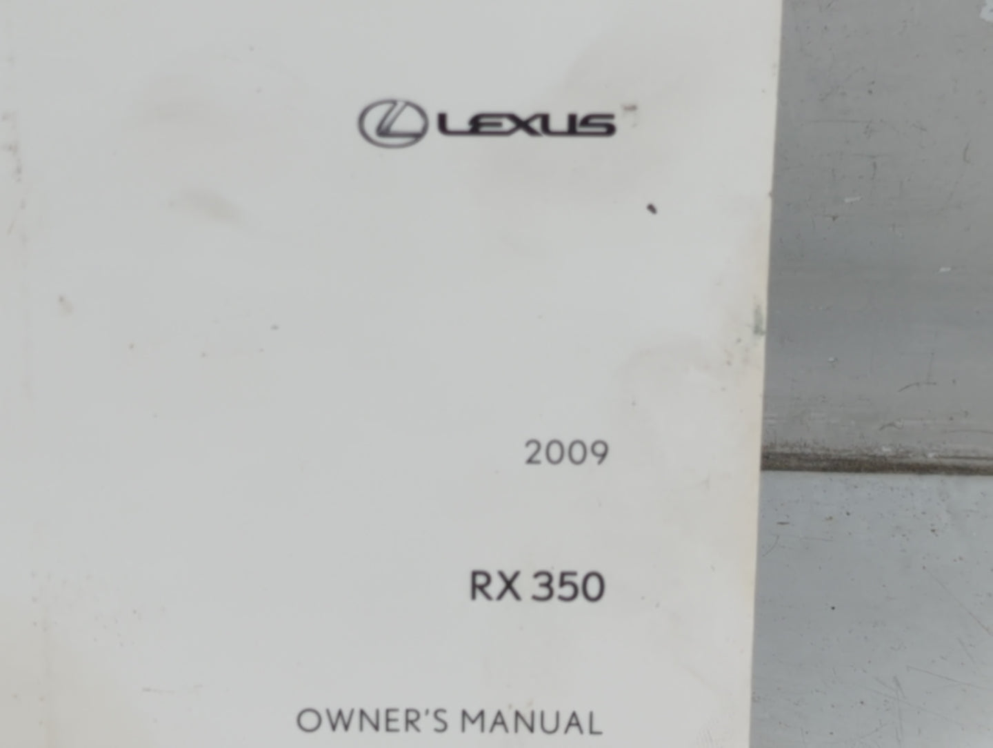 2009 Lexus Rx350 Owners Manual Book Guide P/N:01999-48821 OEM Used Auto Parts - Oemusedautoparts1.com
