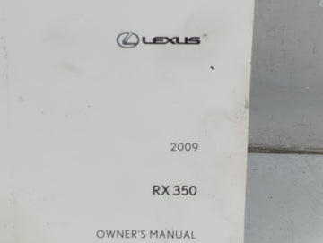 2009 Lexus Rx350 Owners Manual Book Guide P/N:01999-48821 OEM Used Auto Parts