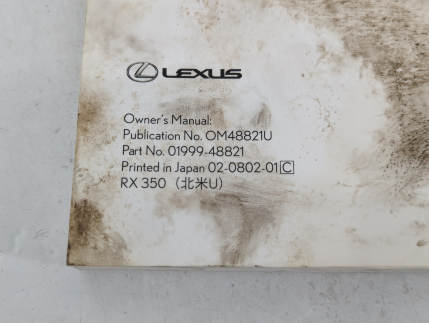 2009 Lexus Rx350 Owners Manual Book Guide P/N:01999-48821 OEM Used Auto Parts - Oemusedautoparts1.com