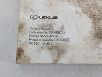 2009 Lexus Rx350 Owners Manual Book Guide P/N:01999-48821 OEM Used Auto Parts - Oemusedautoparts1.com