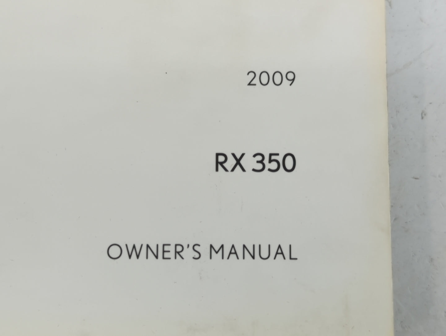 2009 Lexus Rx 350 Owners Manual Book Guide P/N:OM48821U 01999-48821 OEM Used Auto Parts - Oemusedautoparts1.com