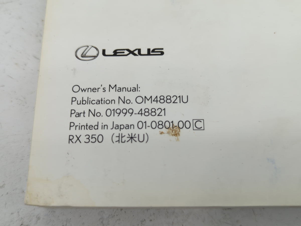 2009 Lexus Rx 350 Owners Manual Book Guide P/N:OM48821U 01999-48821 OEM Used Auto Parts - Oemusedautoparts1.com