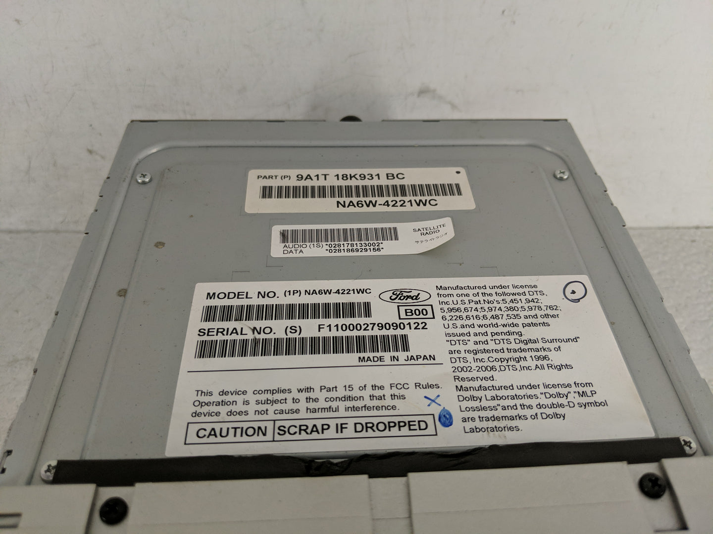 2009 Lincoln Mkx Radio AM FM Cd Player Receiver Replacement P/N:9A1T 18K931 BC Fits OEM Used Auto Parts - Oemusedautoparts1.