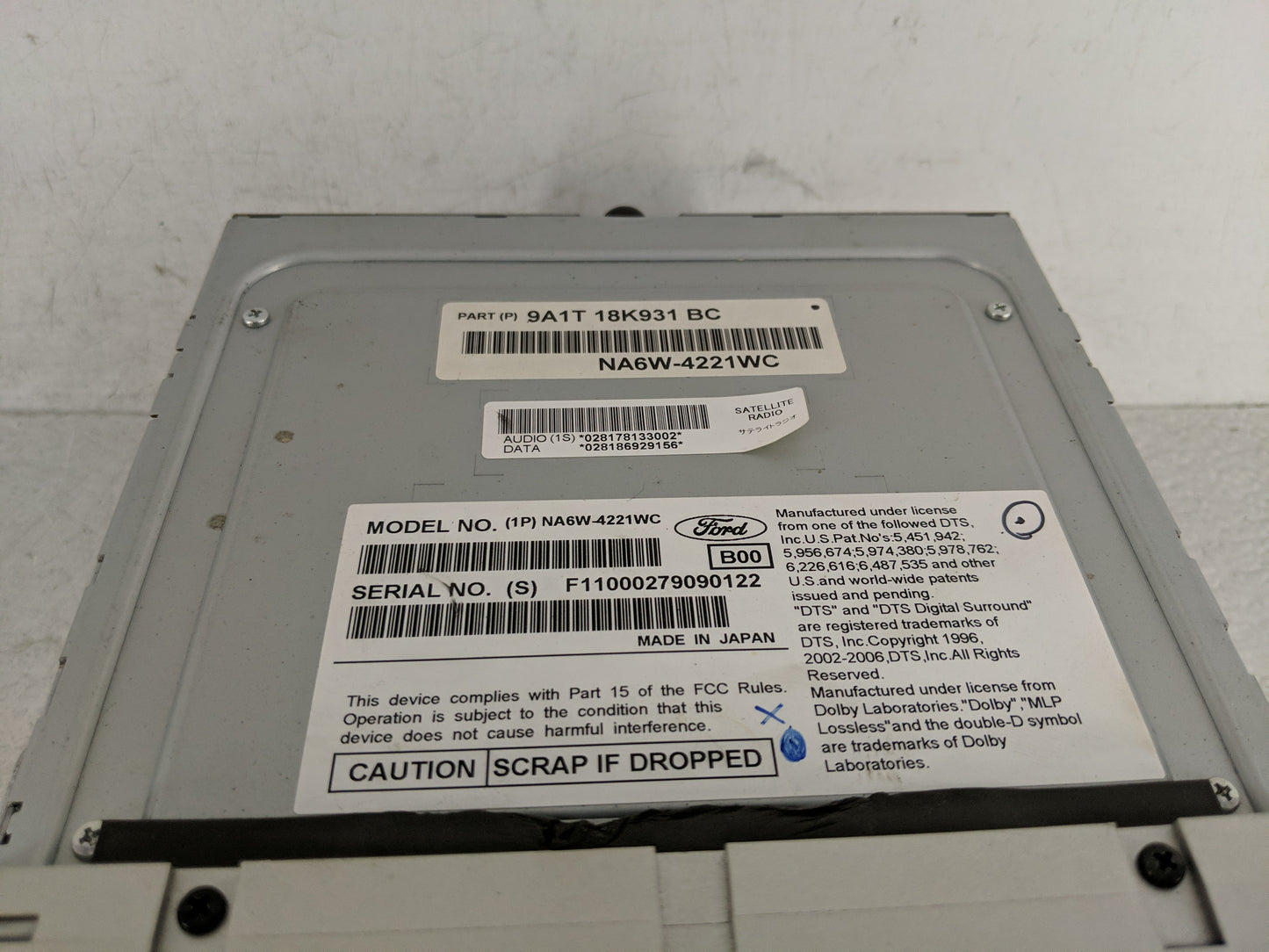 2009 Lincoln Mkx Radio AM FM Cd Player Receiver Replacement P/N:9A1T 18K931 BC Fits OEM Used Auto Parts - Oemusedautoparts1.