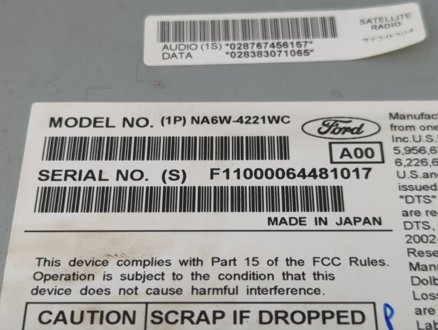 2009 Lincoln Mkx Radio AM FM Cd Player Receiver Replacement Fits OEM Used Auto Parts - Oemusedautoparts1.com