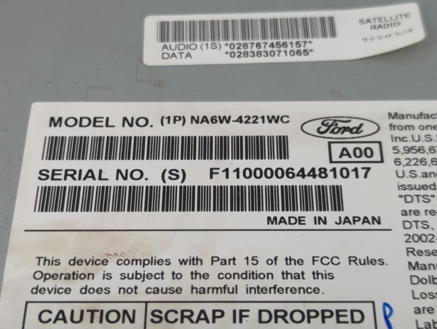 2009 Lincoln Mkx Radio AM FM Cd Player Receiver Replacement Fits OEM Used Auto Parts - Oemusedautoparts1.com