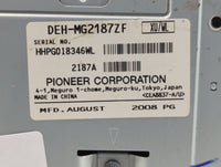 2009 Lincoln Mkz Radio AM FM Cd Player Receiver Replacement P/N:DEH-MG2187ZF Fits OEM Used Auto Parts - Oemusedautoparts1.co