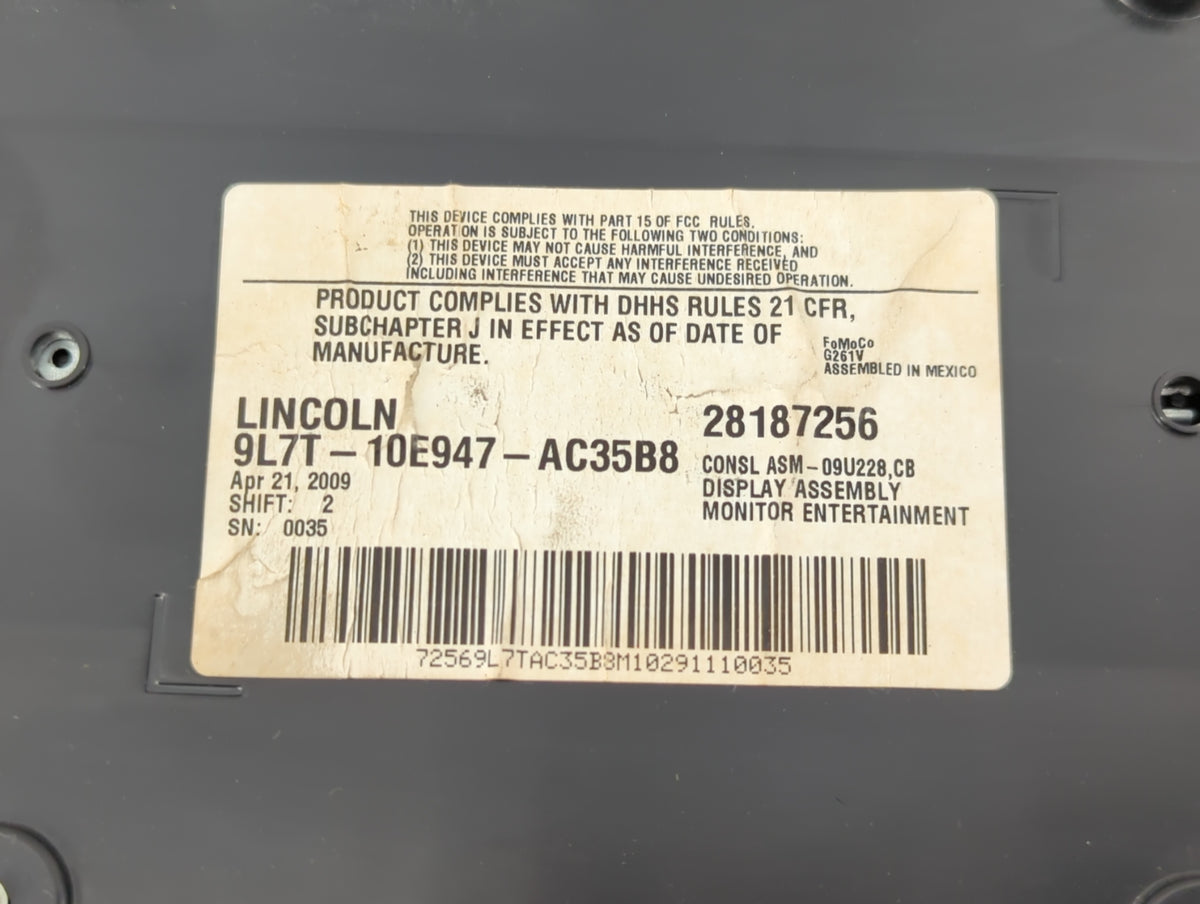2009 Lincoln Navigator Information Radio Display Screen - Oemusedautoparts1.com