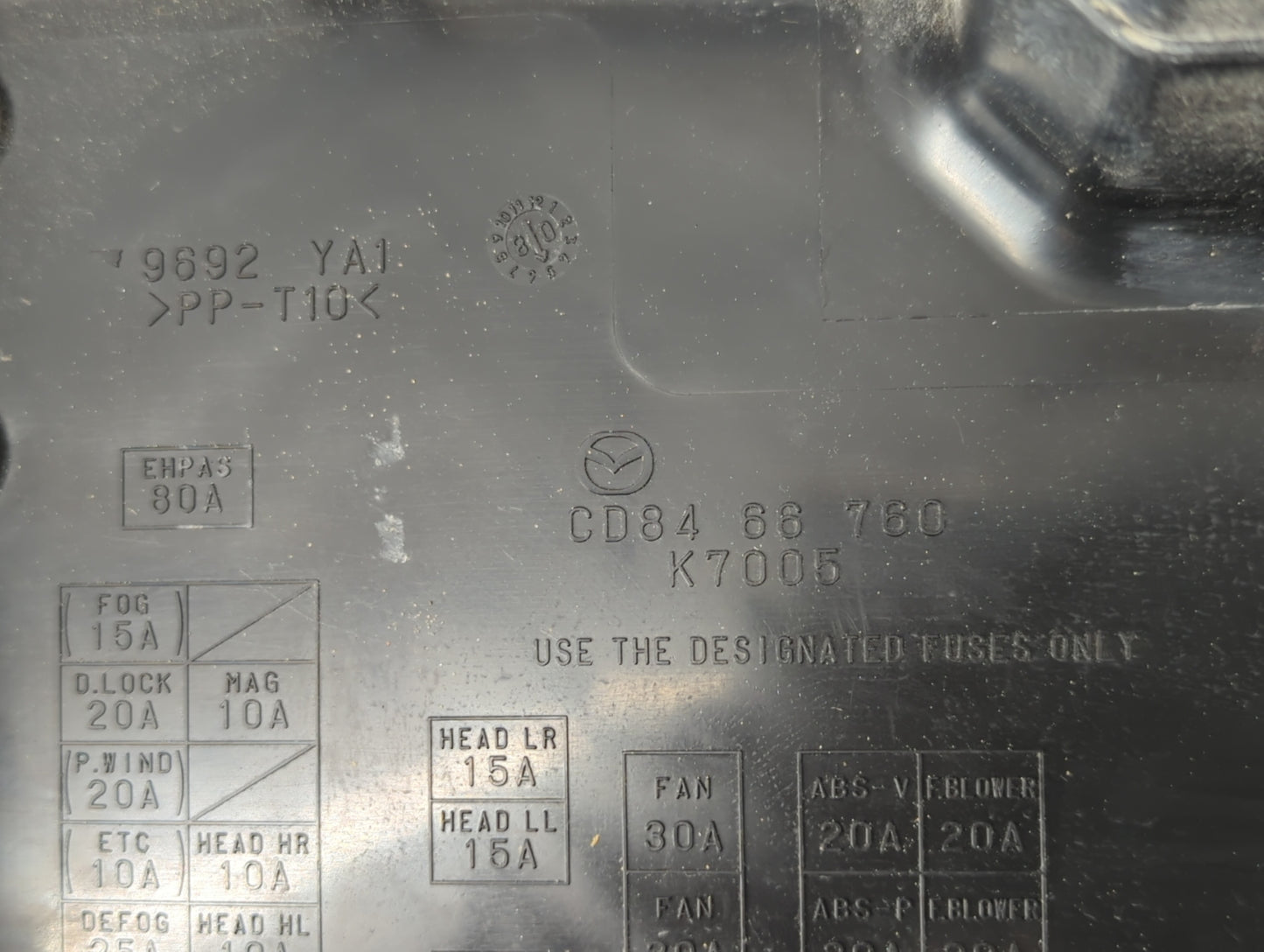 2008-2010 Mazda 5 Fusebox Fuse Box Panel Relay Module P/N:CD84 66 760 Fits Fits 2008 2009 2010 OEM Used Auto Parts - Oemused