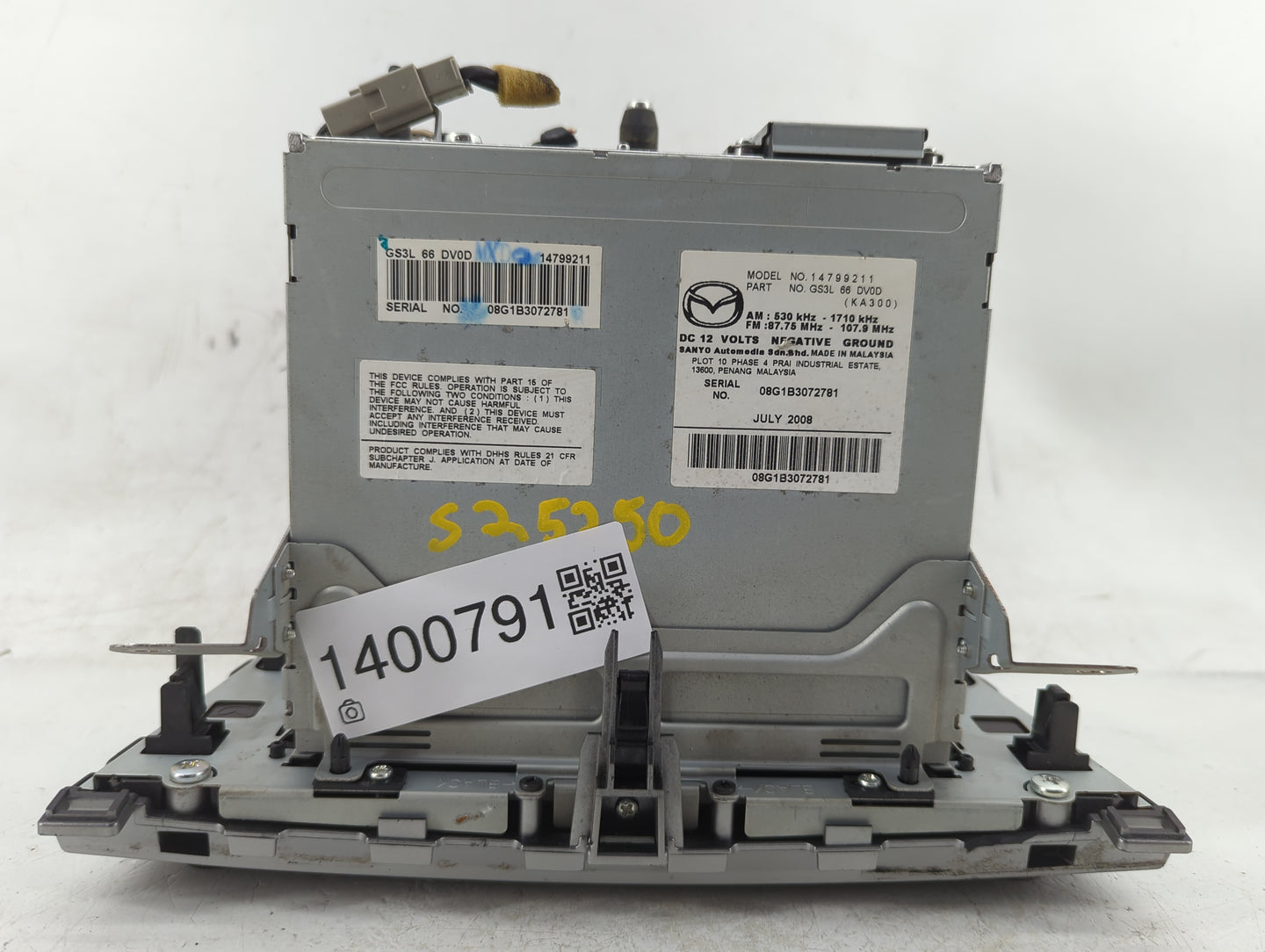 2009 Mazda 6 Radio AM FM Cd Player Receiver Replacement P/N:14799211 Fits OEM Used Auto Parts - Oemusedautoparts1.com
