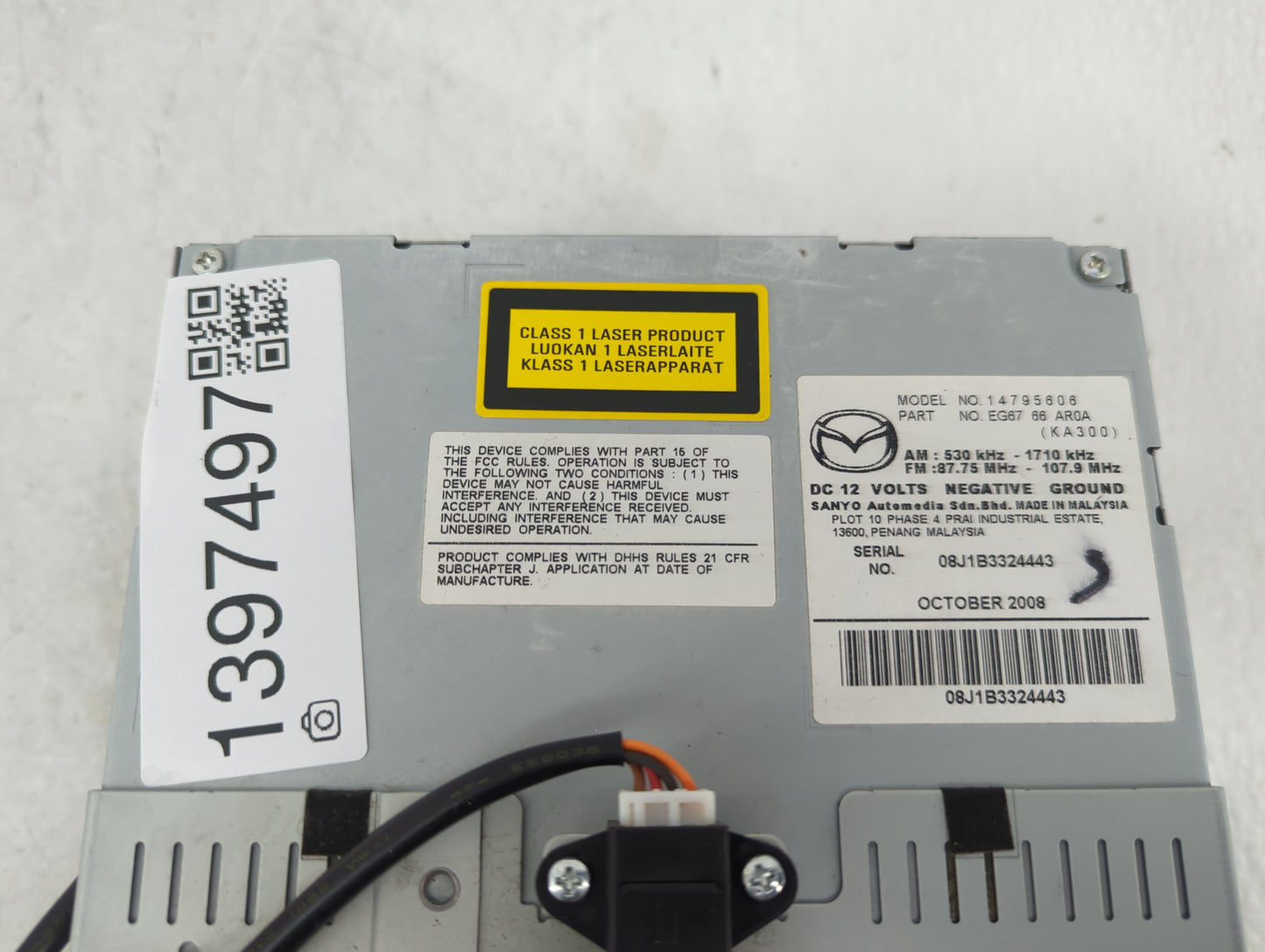 2007-2009 Mazda Cx-7 Radio AM FM Cd Player Receiver Replacement P/N:EG67 66 9R0A EG67 66 AR0A Fits Fits 2007 2008 2009 OEM U