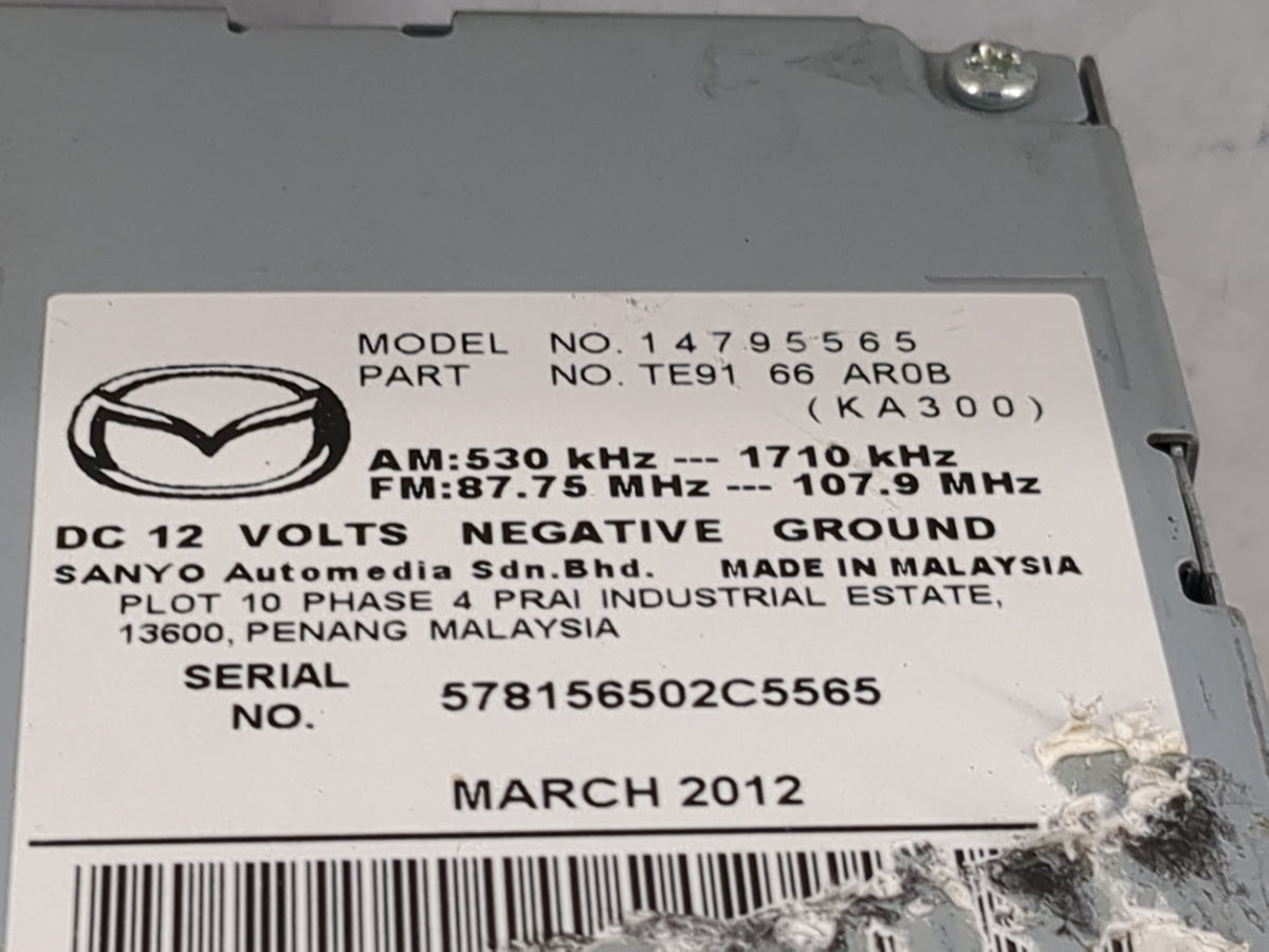 2009 Mazda Mazda Cx-9 Radio AM FM Cd Player Receiver Replacement P/N:14795565 TE9166AR0B OEM Used Auto Parts - Oemusedautopa