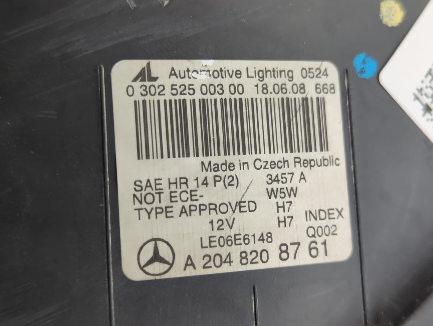 2008 Mercedes-benz C300 Passenger Right Oem Head Light Headlight Lamp - Oemusedautoparts1.com