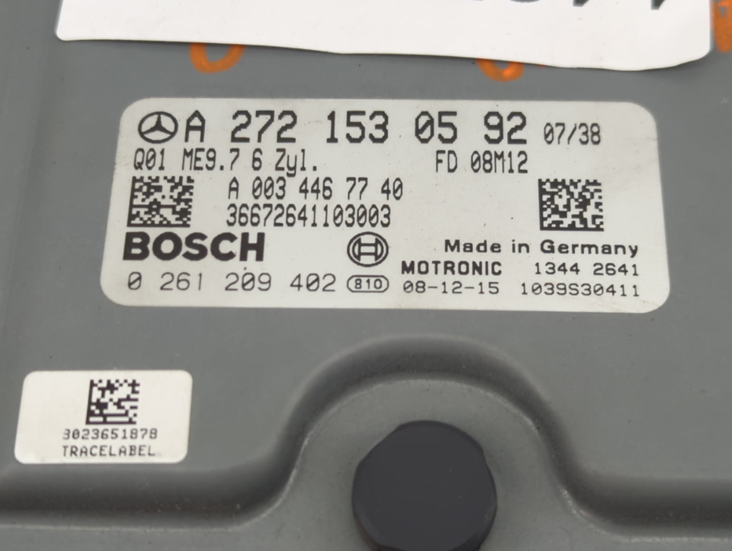 2009-2011 Mercedes-Benz C350 PCM Engine Control Computer ECU ECM PCU OEM P/N:A 272 153 05 92 0 261 209 402 Fits OEM Used Aut