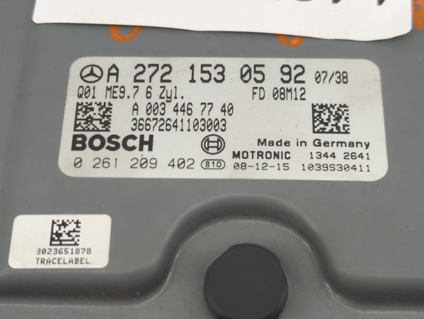 2009-2011 Mercedes-Benz C350 PCM Engine Control Computer ECU ECM PCU OEM P/N:A 272 153 05 92 0 261 209 402 Fits OEM Used Aut