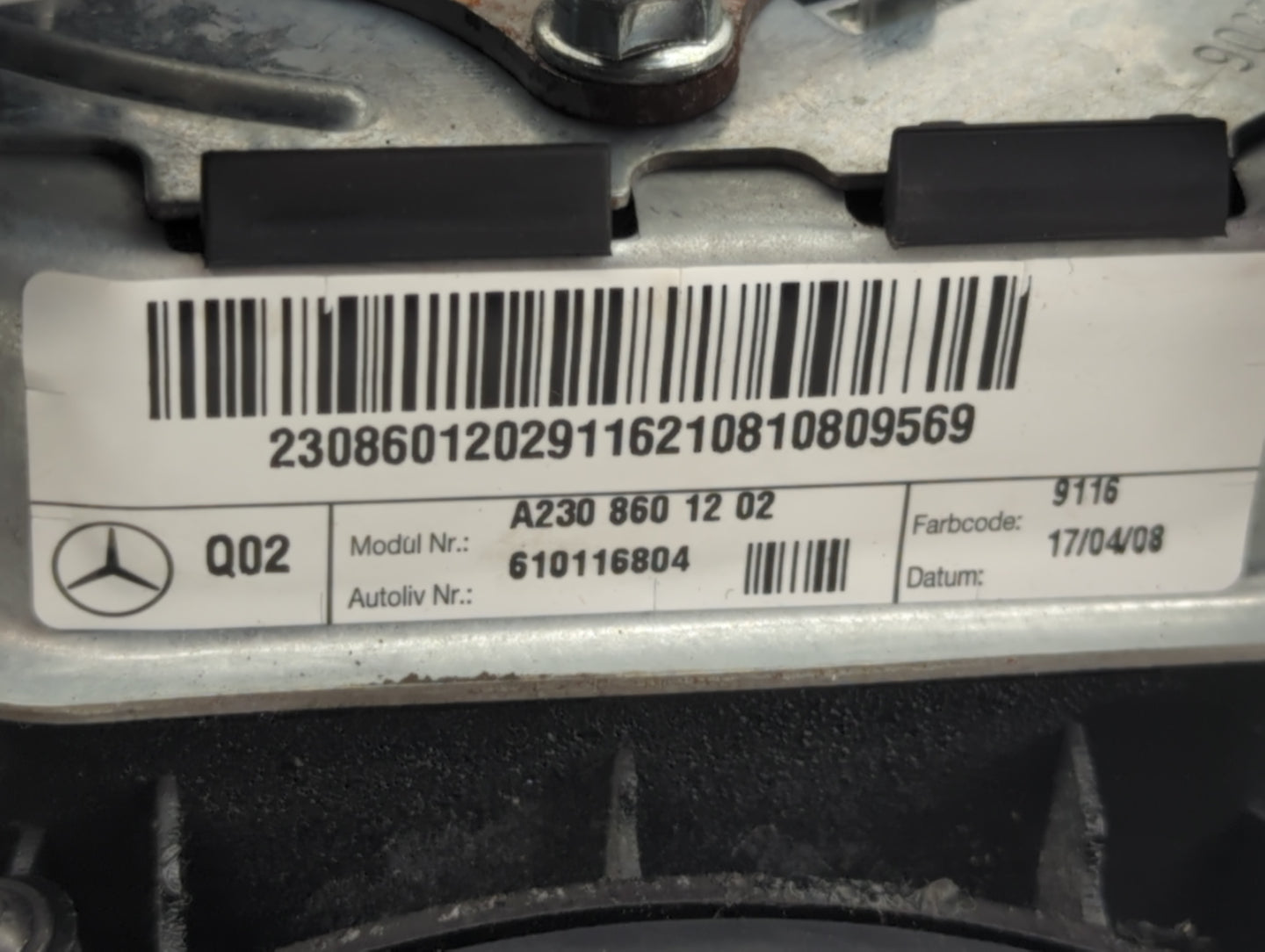 2007-2011 Mercedes-Benz Cls63 Amg Air Bag Driver Left Steering Wheel Mounted Fits Fits 2006 2007 2008 2009 2010 2011 OEM Use