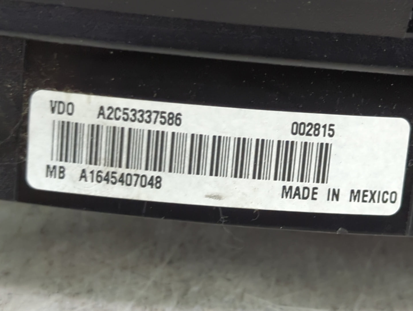 2009 Mercedes-Benz Ml550 Instrument Cluster Speedometer Gauges P/N:A2C53337586 A1645407048 Miles: Fits Fits 2010 OEM Used Au