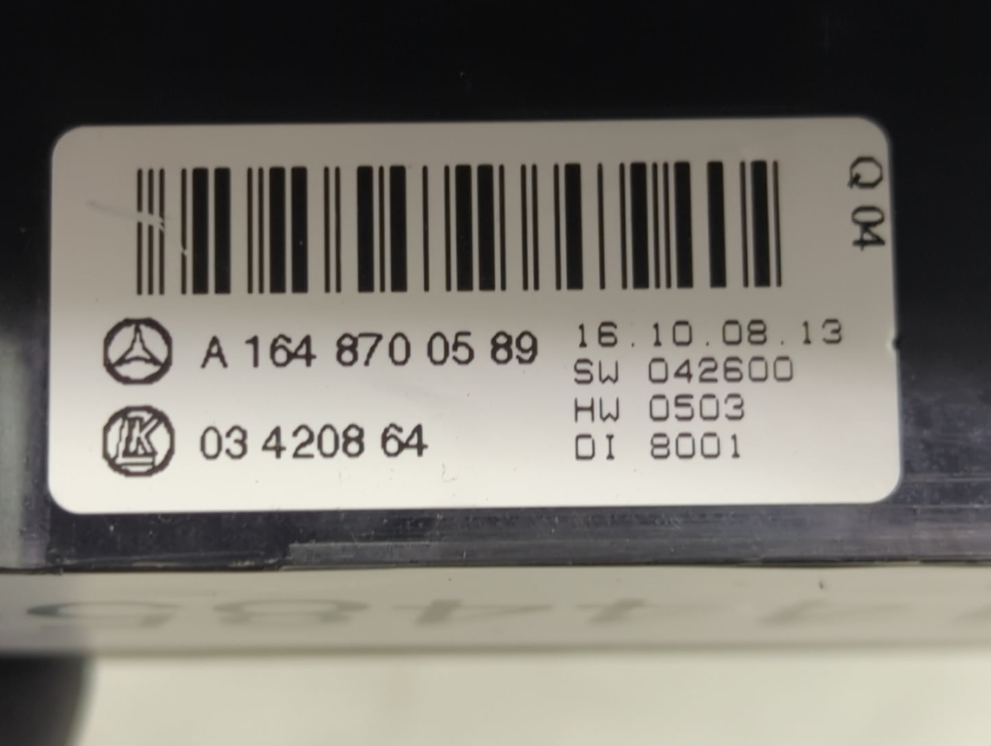 2009 Mercedes-Benz Rclass Climate Control Module Temperature AC/Heater Replacement P/N:A1648700589 0342086 4 Fits OEM Used A