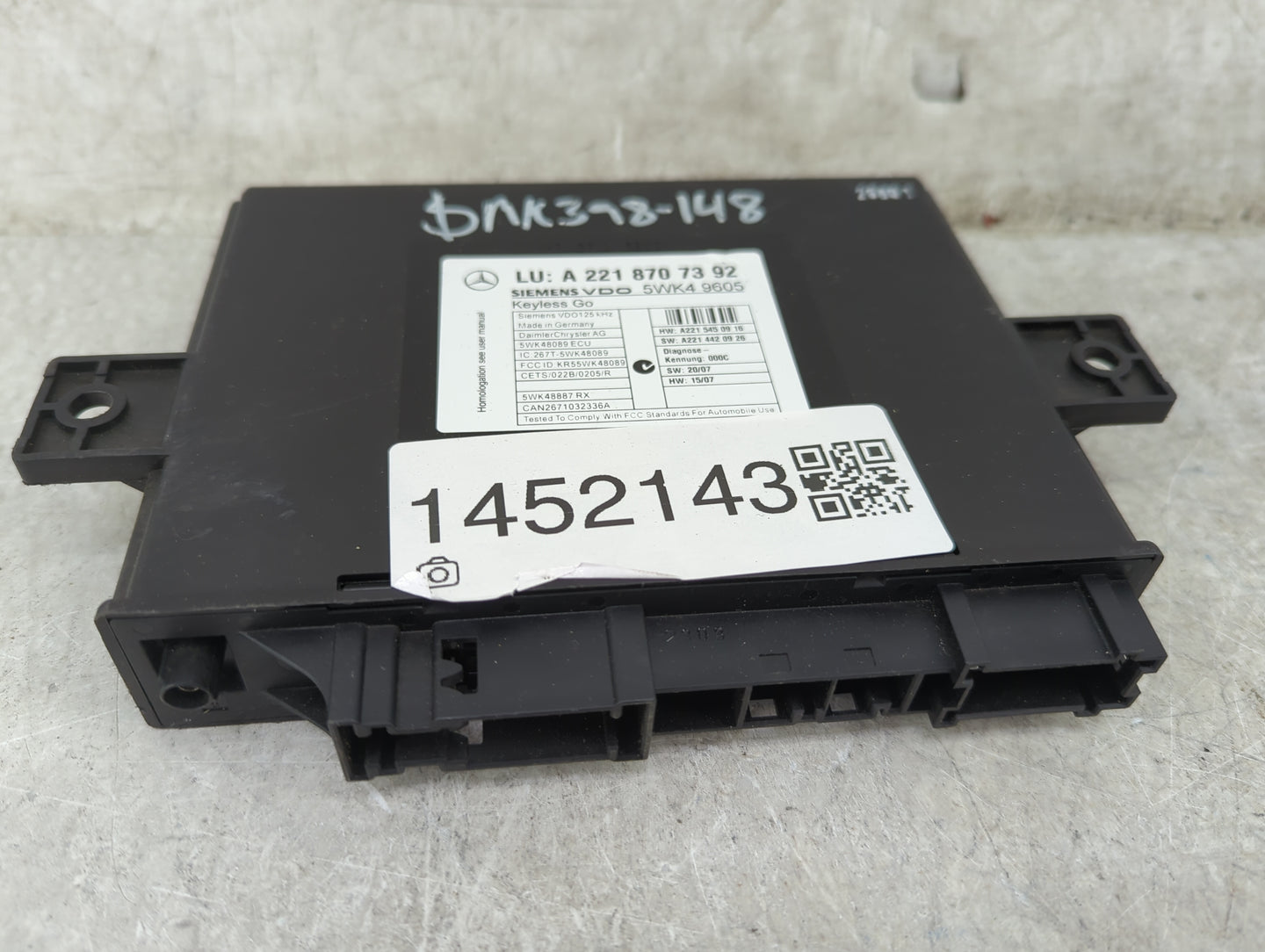 2007-2009 Mercedes-benz S550 Locking Control Module - Oemusedautoparts1.com