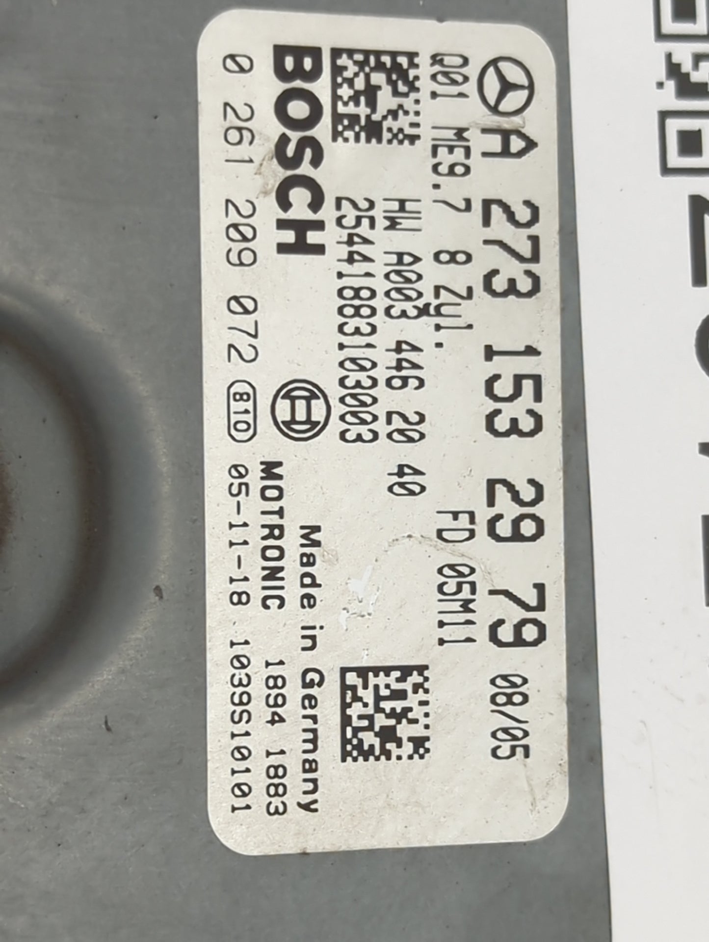 2009 Mercedes S-Class PCM Engine Control Computer ECU ECM PCU OEM P/N:A2731532979 0261209072, 2544188310003 Fits Fits 2007 2