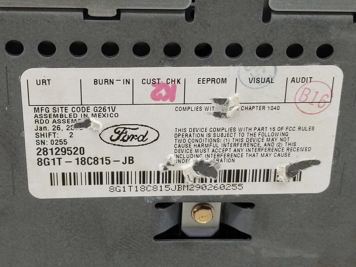 2008-2009 Mercury Sable Radio AM FM Cd Player Receiver Replacement P/N:8G1T-18C815-JB Fits Fits 2008 2009 OEM Used Auto Part
