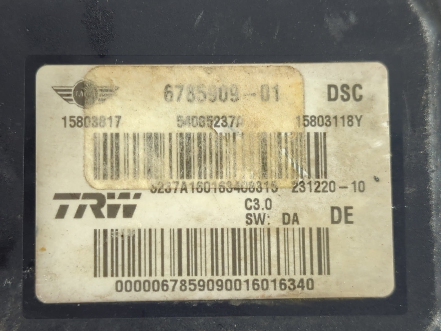 2009 Mini Cooper ABS Pump Control Module Replacement P/N:6785909-01 Fits OEM Used Auto Parts - Oemusedautoparts1.com