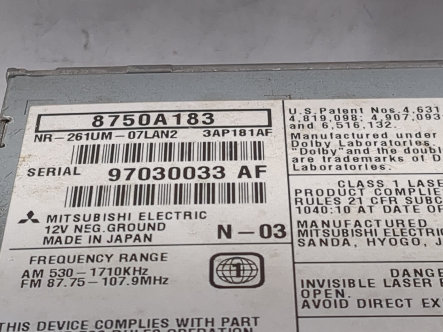 2009-2013 Mitsubishi Outlander Information Display Screen - Oemusedautoparts1.com