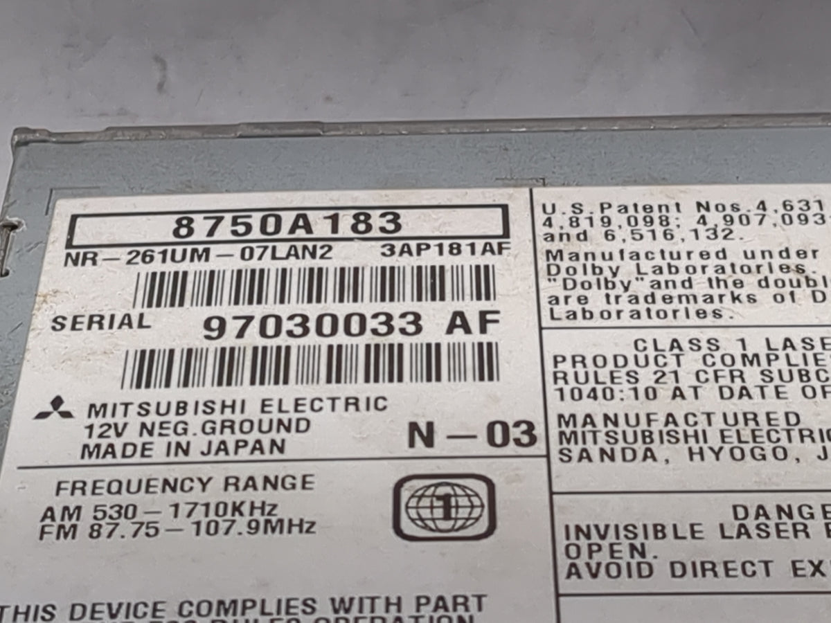 2009-2013 Mitsubishi Outlander Information Radio Display Screen - Oemusedautoparts1.com