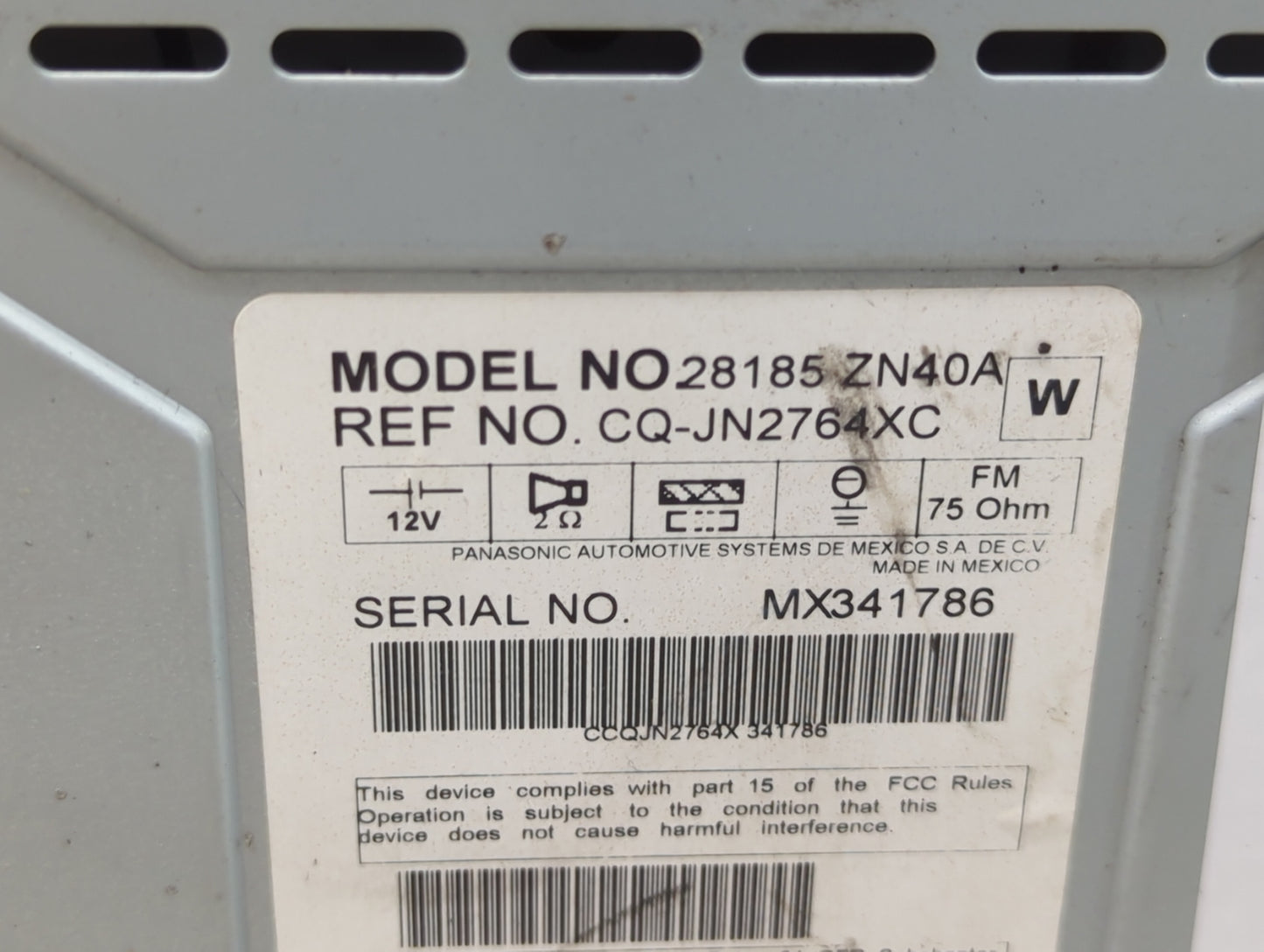 2009 Nissan Altima Radio AM FM Cd Player Receiver Replacement P/N:28185 ZN40A Fits OEM Used Auto Parts - Oemusedautoparts1.c