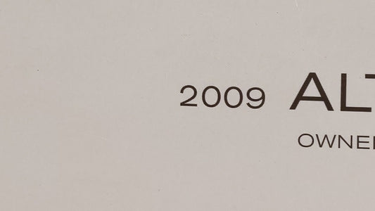 2009 Nissan Altima Owners Manual Book Guide OEM Used Auto Parts