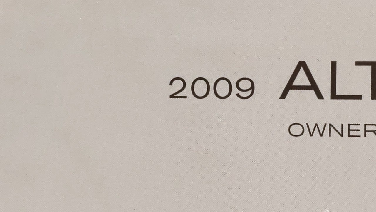 2009 Nissan Altima Owners Manual Book Guide OEM Used Auto Parts - Oemusedautoparts1.com