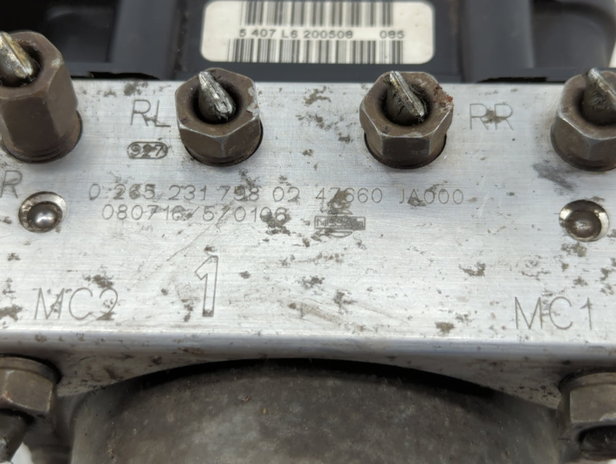 2007-2009 Nissan Altima Anti-Lock Brake ABS Pump Module Actuator OEM P/N:0 265 231 798 47600 JA000 Fits Fits 2007 2008 2009 