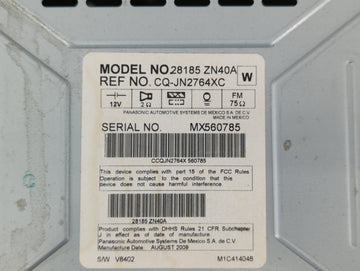 2007-2009 Nissan Altima Radio AM FM Cd Player Receiver Replacement P/N:28185 ZN40A Fits Fits 2007 2008 2009 OEM Used Auto Parts