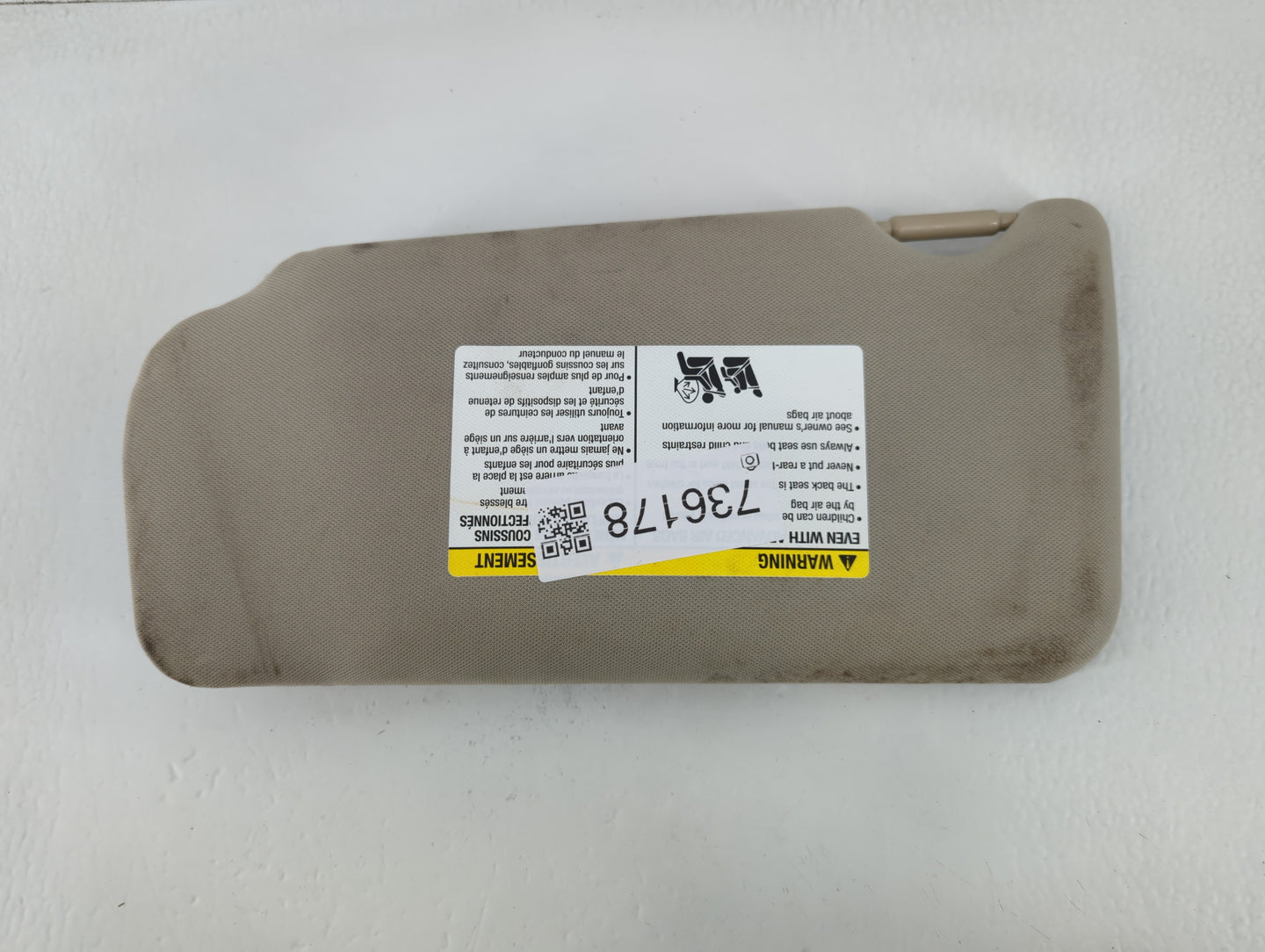 2009 Nissan Altima Sun Visor Shade Replacement Passenger Right Mirror Fits OEM Used Auto Parts - Oemusedautoparts1.com