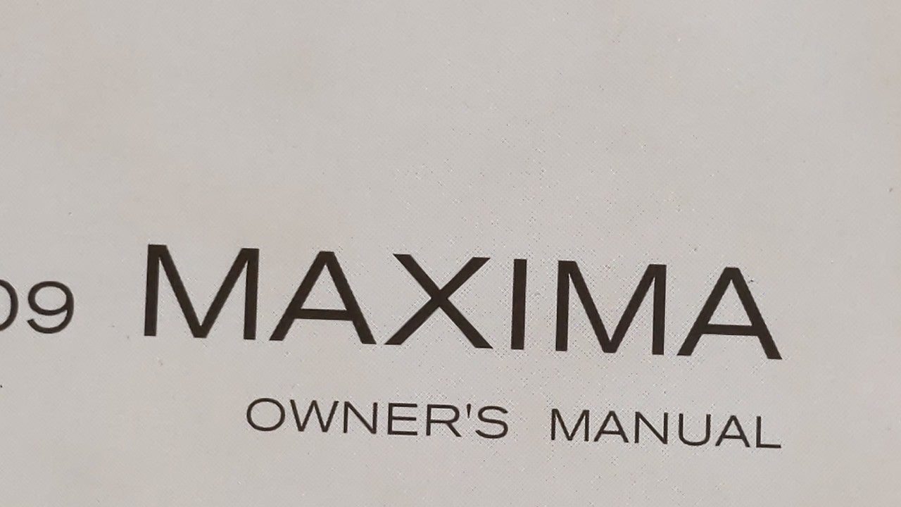 2009 Nissan Maxima Owners Manual Book Guide OEM Used Auto Parts - Oemusedautoparts1.com